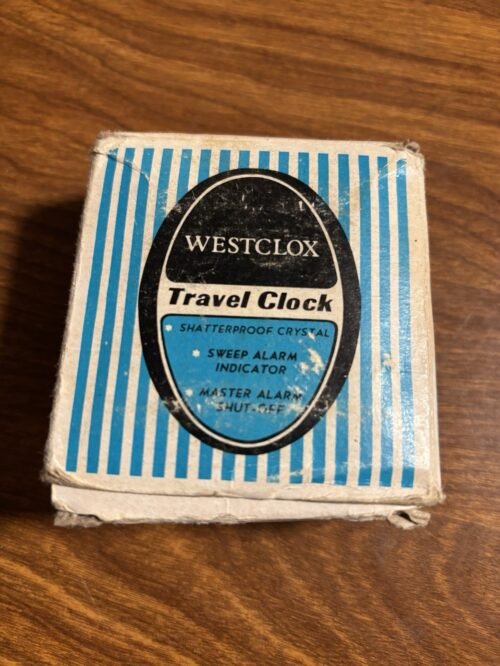 Vintage Westclox Folding Portable Travel Alarm Clock Brown Red New in Box