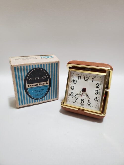 Vintage Westclox Folding Travel Alarm Clock With Box, Untested