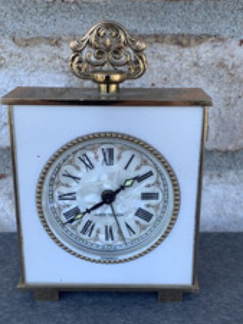 Vintage Westclox Made in Germany Manual Desk / Travel Clock Unique and Beautiful