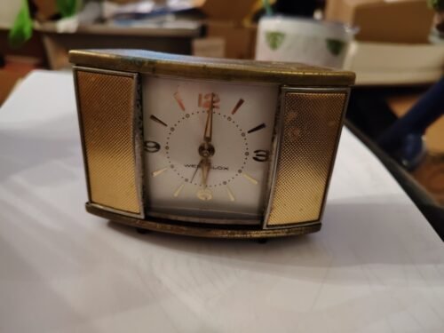 Vintage Westclox Travel Alarm Clock Goldtone Runs Charming Collectible