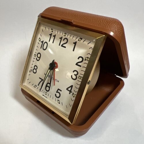Vintage Westclox Travel Keywound Luminous Alarm Clock Plastic Clamshell Brazil