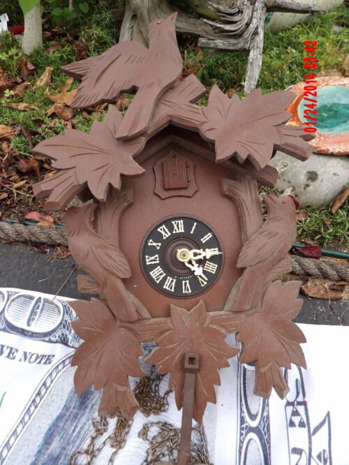 Vintage West Germany Black Forest CUCKOO Clock 8 DAY With Weights As Found