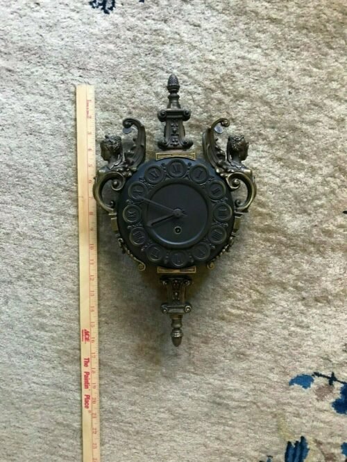 VINTAGE WESTWOOD CHADWICK WALL CLOCK BRASS CHERUBS MADE IN West GERMANY 16.5"T