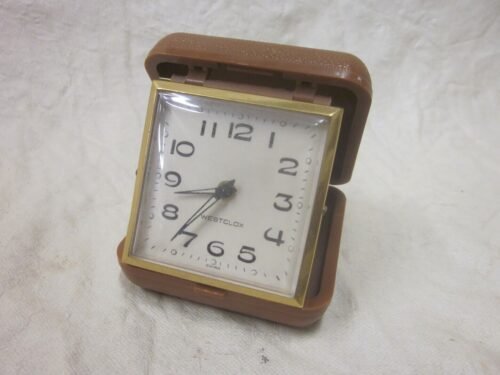 Vintage Wind-Up Travel Clock with Alarm - Works Great
