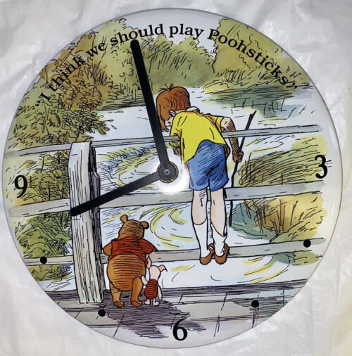 VINTAGE Winnie The Pooh Quartz 1970s CHILDREN'S TIN WALL CLOCK