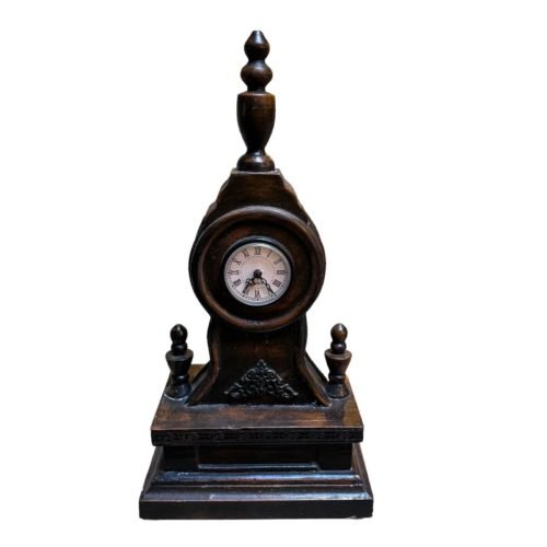 Vintage Wooden Mantel Clock Decorative Table Shelf Collectible Battery Operated