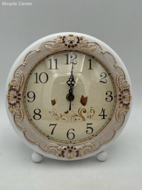 Vintage Wooden Table Clock Non Ticking Beside Mantle Desk Clock Battery Operated