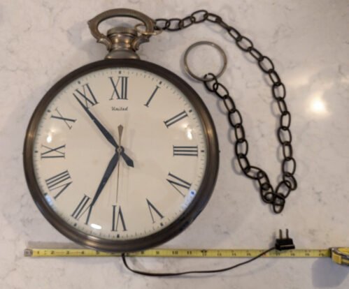 Vintage Working United Clock Corp Brooklyn, NY Model #40 Pocket Watch Wall Clock
