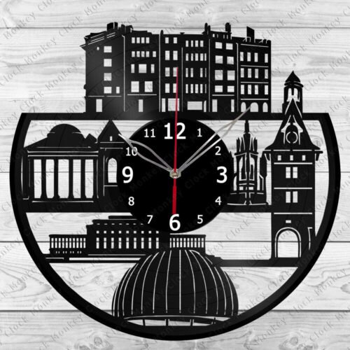 Vinyl Clock Geneva Skyline Vinyl Record Wall Clock Home Art Decor Handmade 7087