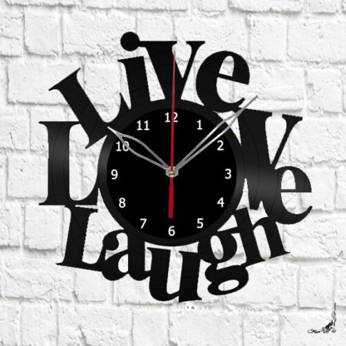 Vinyl Clock Live love laugh Wall Clock Unique Art Vinyl Record Wall Clock 536