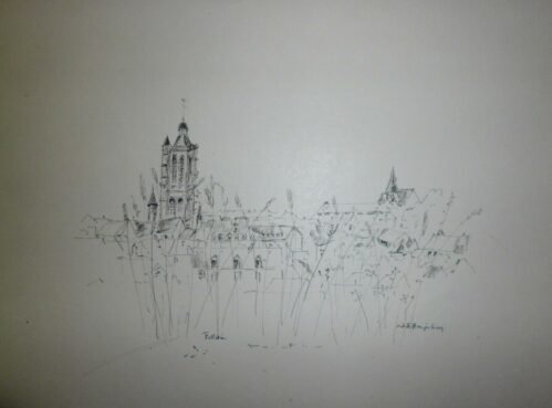 Violette Rougier Lecoq ink drawing on paper signed Rougier-Lecoq SCARCE!