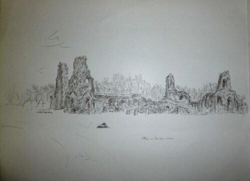 Violette Rougier Lecoq ink drawing on paper signed Rougier-Lecoq SCARCE!