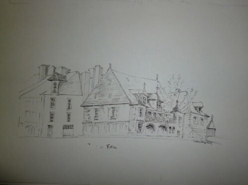 Violette Rougier Lecoq ink drawing on paper signed Rougier-Lecoq SCARCE!