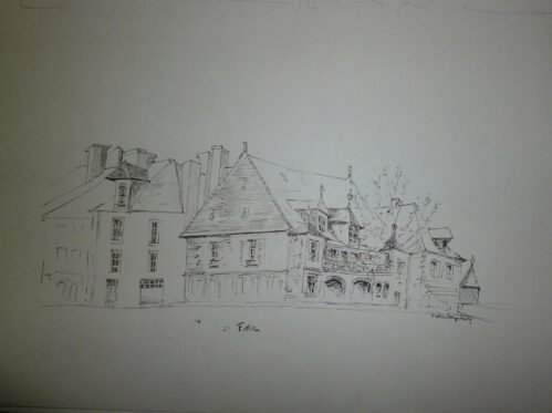 Violette Rougier Lecoq ink drawing on paper signed Rougier-Lecoq SCARCE!