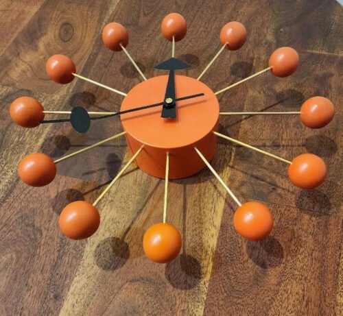 Vitra Ball Wall Clock Orange George Nelson Retro Mid-Century Modern Style
