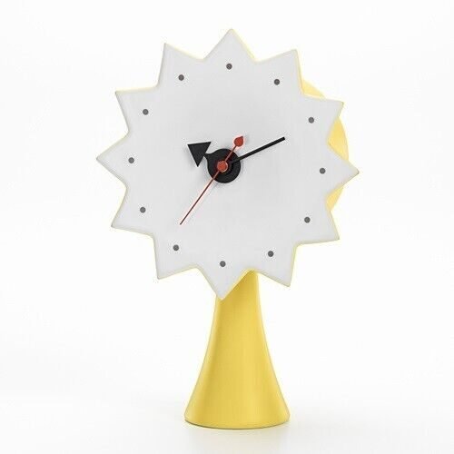 Vitra Ceramic Table Clock Yellow Color Designed by George Nelson Discontinued