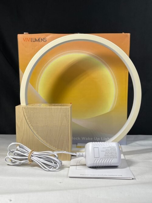 Vivilumens AJ300 Brown Dimmable Sunrise Alarm Clock For Heavy Sleepers