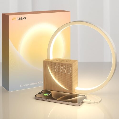 Vivilumens Sunrise Alarm Clock for Heavy Sleepers Adults Wake-up Light Sleep ...