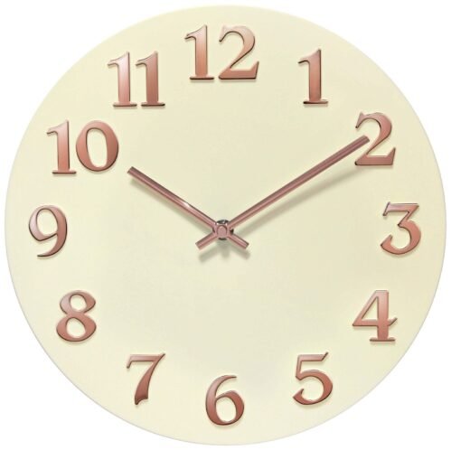 Vogue Matte Finish Open Face Wall Clock, Stunning Easy to Read Metal Hands an...