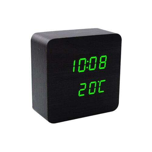 Voice-controlled LED Digital Alarm Clocks Radio-wave Atomic Clock W/Temperature