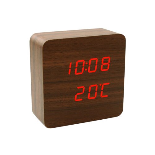 Voice-controlled LED Digital Alarm Clocks Radio-wave Atomic Clock W/Temperature