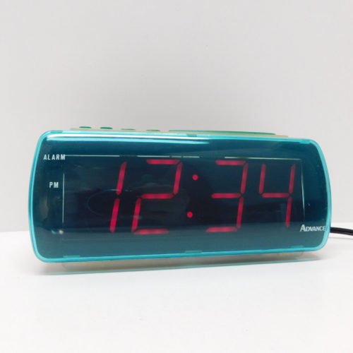 VTG Advance Digital Alarm Clock Teal Snooze Dimmer Big Numbers Model 4022 Tested