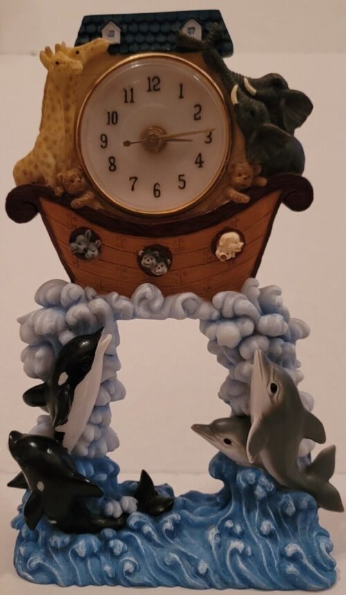 VTG Animal Noah’s Ark Themed Battery Operated Clock Dolphin Giraffe Bear