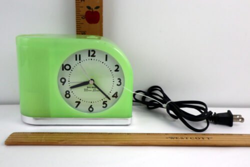 VTG Big Ben RARE Lime Green Moon Beam Light Up Clock Flashing Light Alarm-Tested