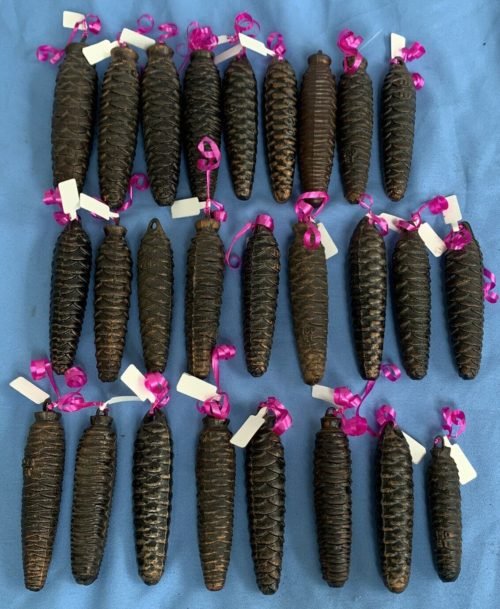 Vtg Cuckoo Clock Pinecone Weights Marked for Replacement Parts 26 in Total