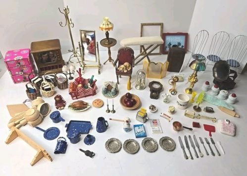 VTG Dollhouse Miniature Furniture & Accessories Artisan Kitchen Lights Handmade