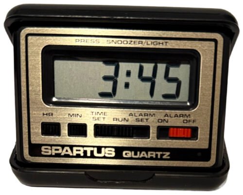 VTG Folding Spartus Quartz Travel Alarm Clock Pocket Size Works Great Handy Size
