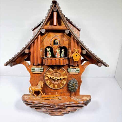 VTG German Ballroom Dancing Swiss Movement Musical Cuckoo Clock Large *PARTS*