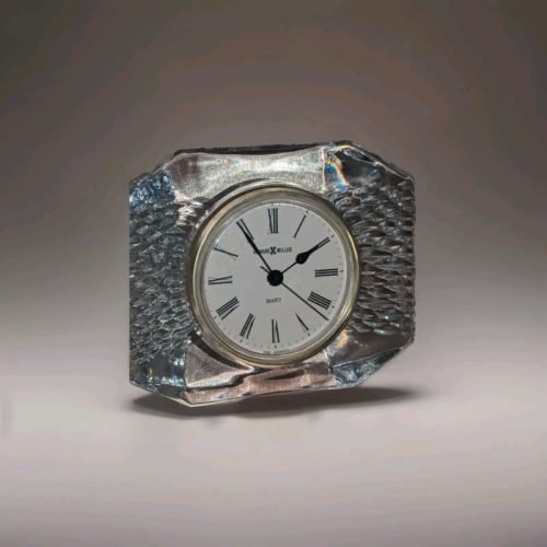 VTG HOWARD MILLER CUT CRYSTAL MANTLE CLOCK MADE IN GERMANY