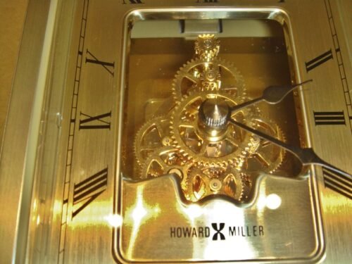 VTG Howard Miller Reminisce 4RG853 Table Desk Mantle Gold Toned Quartz Clock