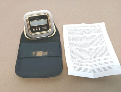 VTG Linden Digital Quartz Travel Alarm Clock 3M Advertising Gold Silver Case