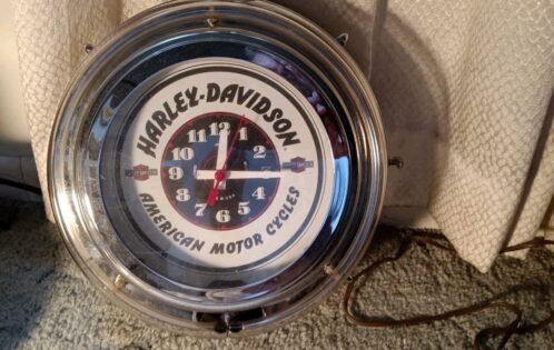 VTG Lumichron Harley Davidson Advertising Neon Wall Clock No Neon