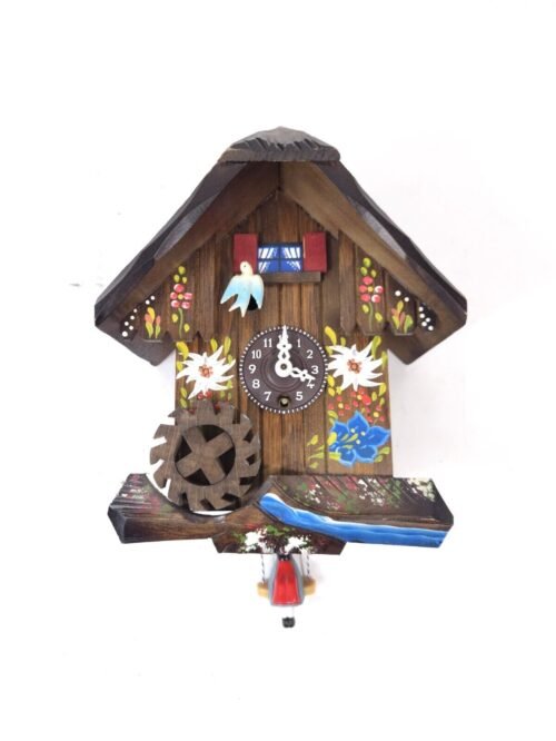 Vtg MAPSA Girl On Swing Cuckoo Swiss Musical Movement Clock Edelweiss