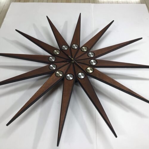 VTG Mid Century Modern 25” Starburst Sunburst Wall Clock Retro 1960's