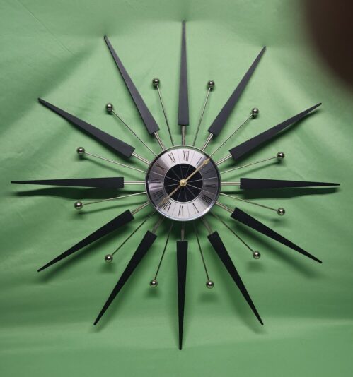 VTG Mid Century Modern Elgin 30.5" Starburst Sunburst Wall Clock Retro 1960's