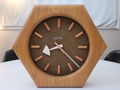 Vtg Mid Century Modern GEORGE NELSON UMANOFF Howard Miller Hexagon Wall CLOCK