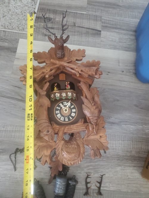 VTG MUSICAL HUNTER Style GERMAN Black Forest CUCKOO Clock UNTESTED, GREAT CONDIT