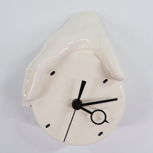 Vtg Nancy N-Funk Wall Clock Pop Art Pottery Hand Fist Sculpture MCM Rare WORKS