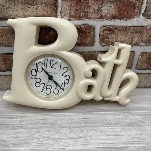 VTG New Haven Quartz Wall Clock White Ivory Bathroom Decor Working Retro