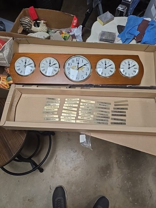 Vtg New In Box Rhythm International World Time Zone Wall Clock