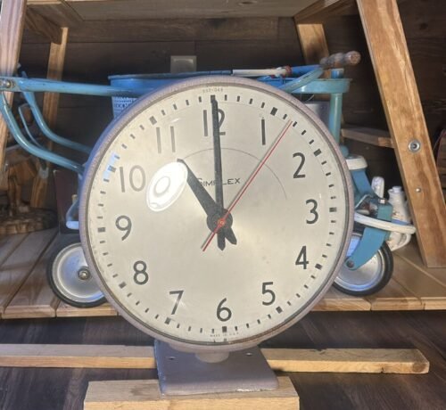 Vtg Simplex Train Fire Station School Industrial Double Sided?Clock Parts Repair