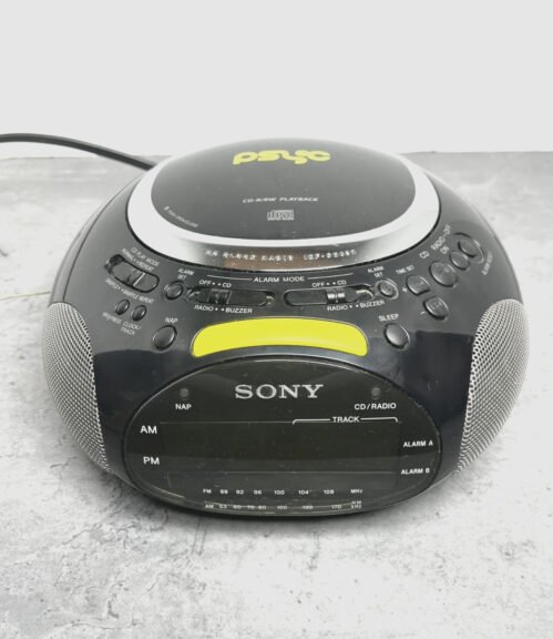 VTG Sony PSYC ICF-CD832 Black AM/FM Alarm Clock CD Player Tested & Fully Working