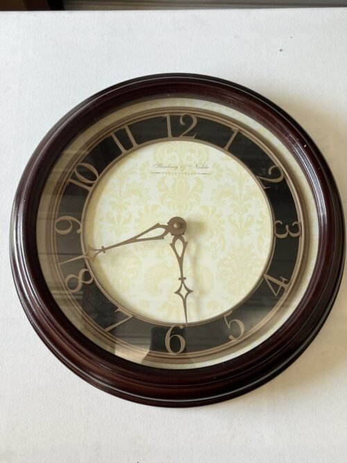 Vtg Sterling & Noble Wooden Hanging Wall Clock with Quartz Motor