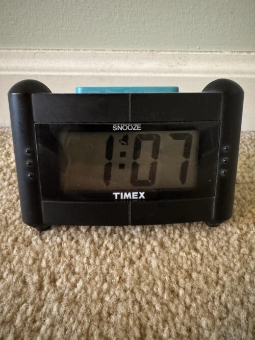 Vtg Timex Indiglo Blue Night Light Travel Digital Alarm Clock Battery Operated