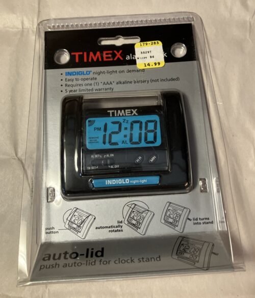 Vtg Timex INDIGLO Night Light Top Flipper Folding Travel Digital Alarm Clock New