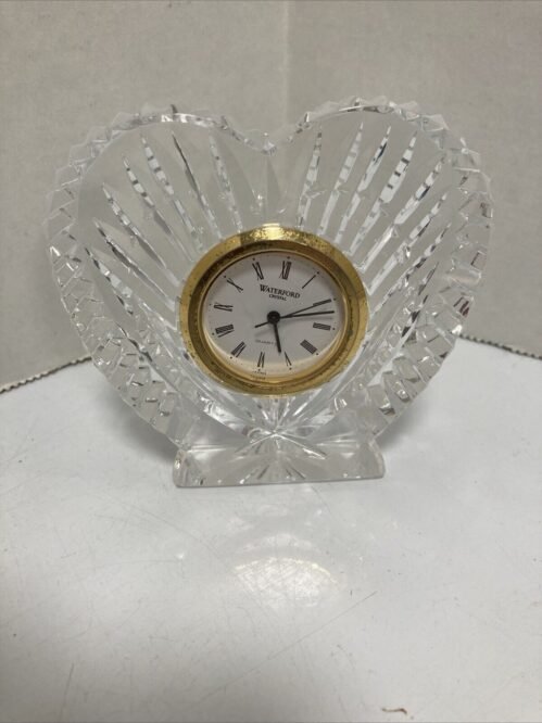 Vtg Waterford Crystal Ireland Heart Shaped Clock Desk Table-clock Not Working